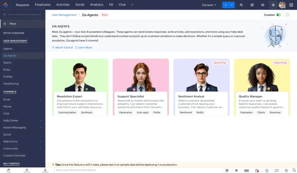 Zoho Lanza Zia LLM para entornos empresariales